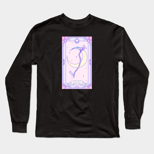 Justice - Pastel Tarot Deck Long Sleeve T-Shirt by Cosmic Queers